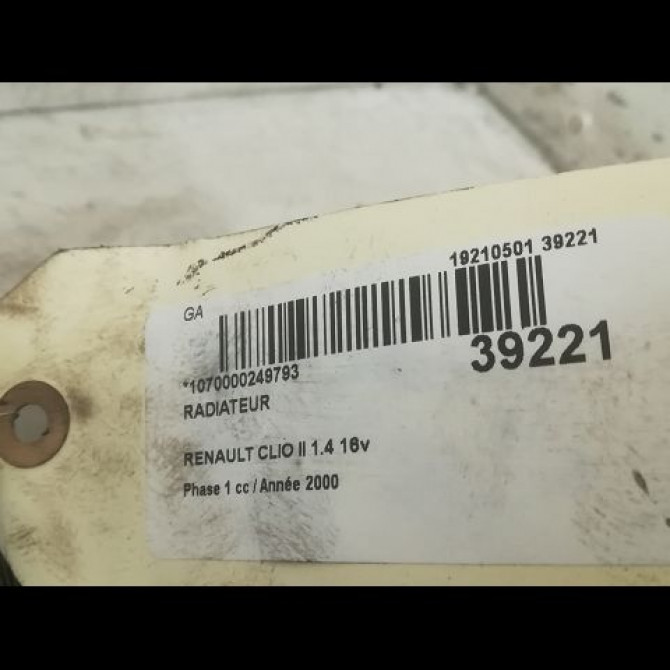 Radiateur occasion RENAULT CLIO II Phase 1 03-1998->06-2001 1.4 16v 7700428082 3