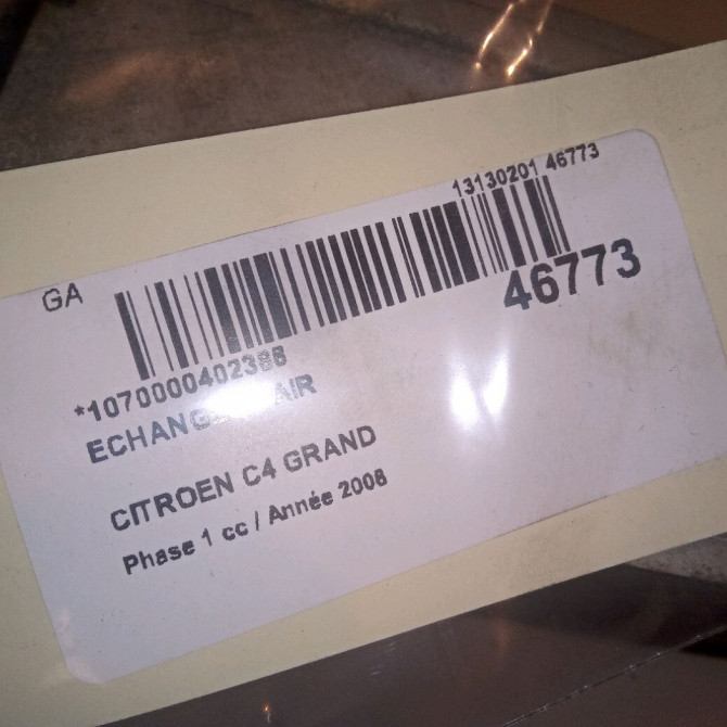 Echangeur air occasion CITROEN C4 GRAND PICASSO I Phase 1 10-2006->09-2013 2.0 HDI 138 ch 384K5 4