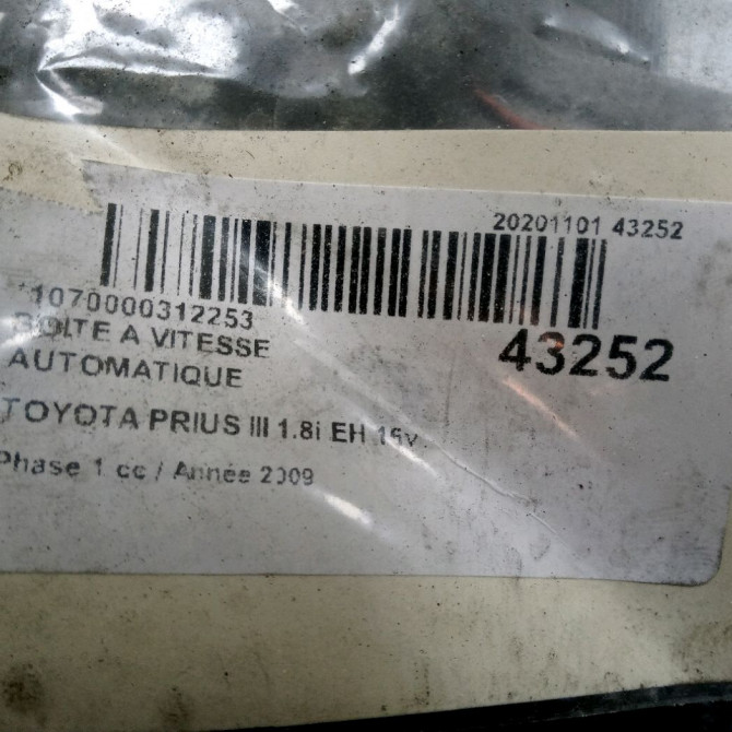 Boîte à vitesse automatique occasion TOYOTA PRIUS III Phase 1 06-2009->02-2012 1.8i EH 16v [HYBRID RECHARGEABLE] 100ch 3090047064 6