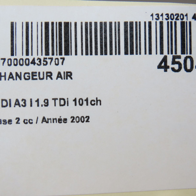 Echangeur air occasion AUDI A3 I Phase 2 10-2000->06-2003 1.9 TDi 101ch 4