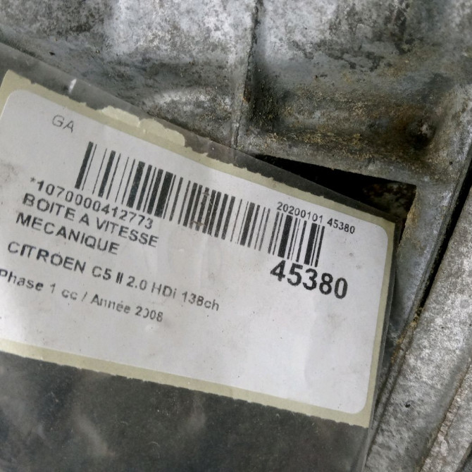 Boîte à vitesse mecanique occasion CITROEN C5 II Phase 1 04-2008->... 2.0 HDi 138ch 1637303080 6