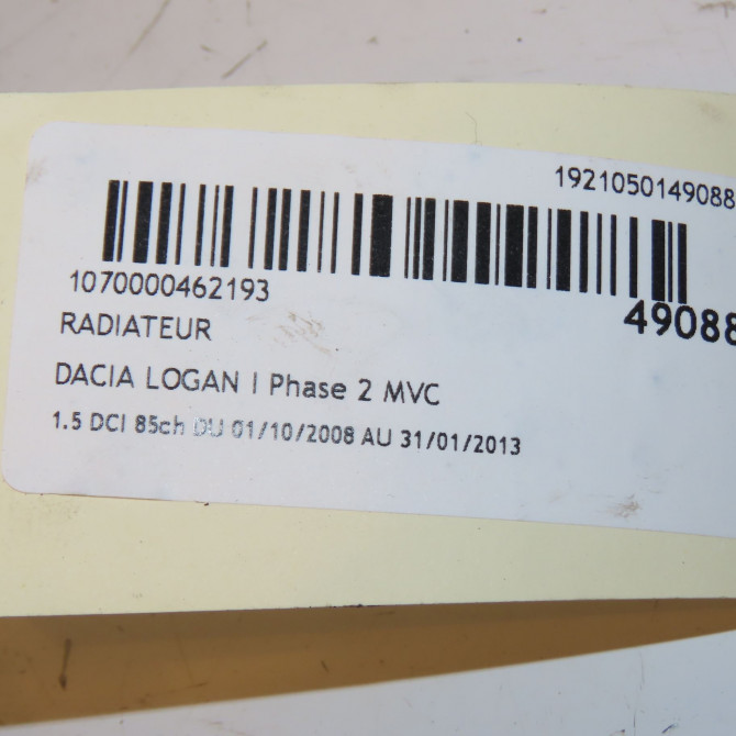 Radiateur occasion DACIA LOGAN I Phase 2 MVC 10-2008->01-2013 1.5 DCI 85ch 214100598R 3