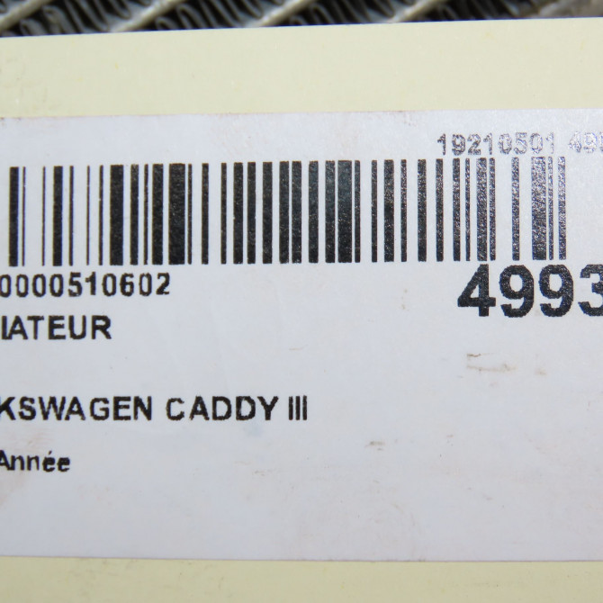 Radiateur occasion VOLKSWAGEN CADDY III Phase 1 03-2004->07-2010 1.9 TDI 105ch 1K0121251AK 5