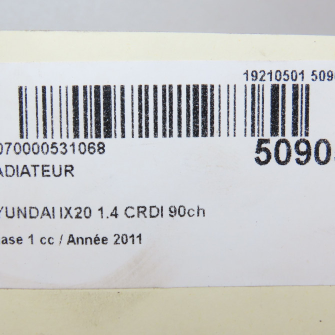 Radiateur occasion HYUNDAI IX20 Phase 1 10-2010->... 1.4 CRDI 90ch 253101P200 4
