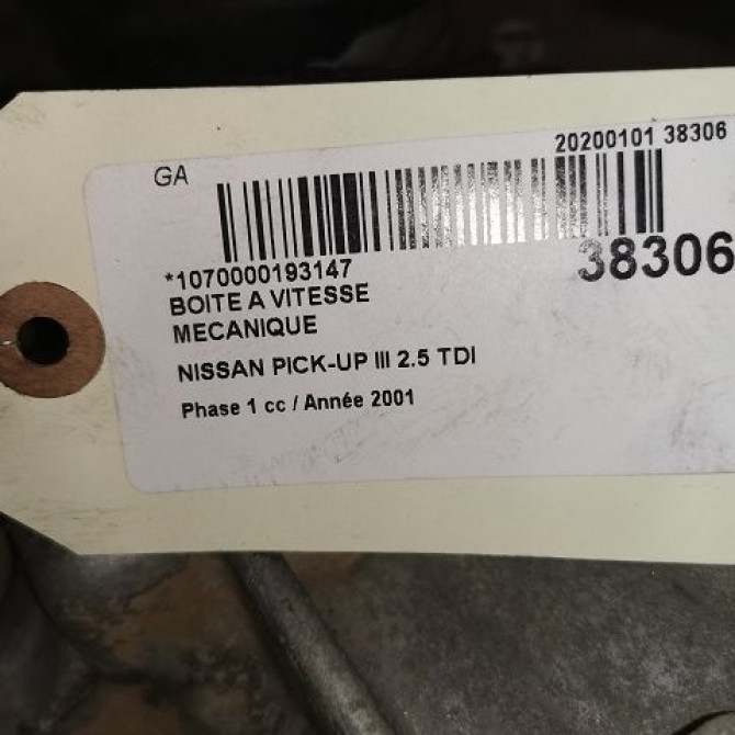 Boîte à vitesse mecanique occasion NISSAN PICK-UP III Phase 1 07-1998->03-2002 2.5 TDI 320103S260 5