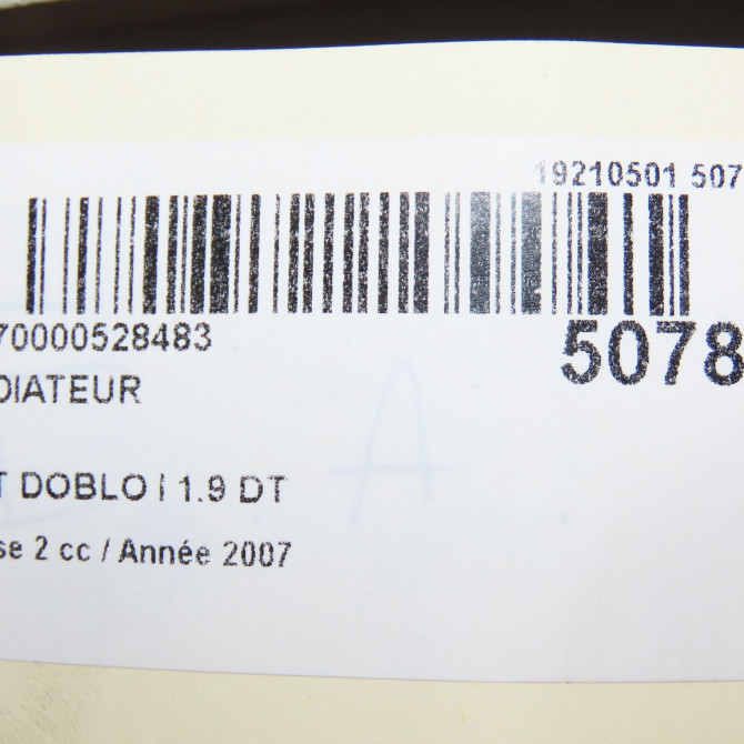 Radiateur occasion FIAT DOBLO I Phase 2 01-2006->12-2009 1.9 DT MULTijet 51861635 4