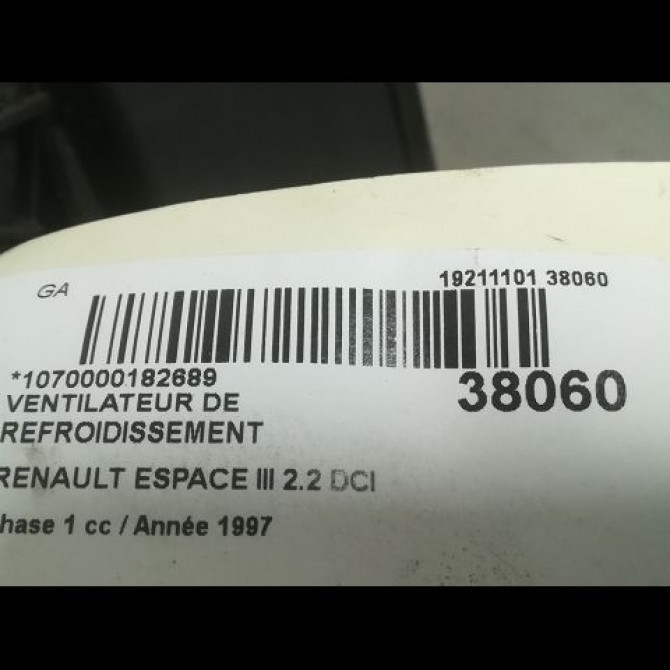 Ventilateur de refroidissement occasion RENAULT ESPACE III Phase 1 12-1996->09-2002 2.2 DCI 115ch 3