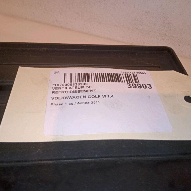 Ventilateur de refroidissement occasion VOLKSWAGEN GOLF VI Phase 1 10-2008->04-2013 1.4 TSI 16v 122ch 4
