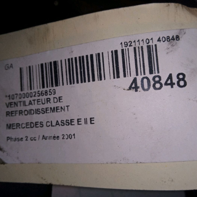 Ventilateur de refroidissement occasion MERCEDES CLASSE E II Phase 2 09-1999->03-2002 E 220 CDI 4