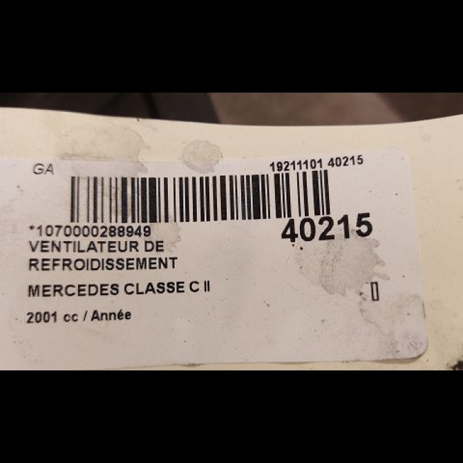 Ventilateur de refroidissement occasion MERCEDES CLASSE C II Phase 1 05-2000->03-2004 3