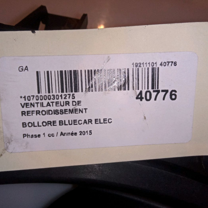Ventilateur de refroidissement occasion BOLLORE BLUECAR Phase 1 01-2011->... ELEC 4