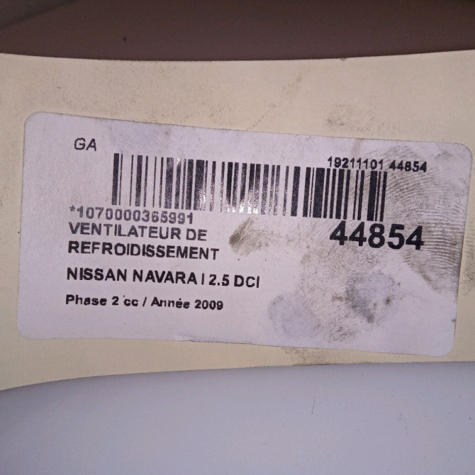 Ventilateur de refroidissement occasion NISSAN NAVARA I Phase 1 08-2005->12-2010 4