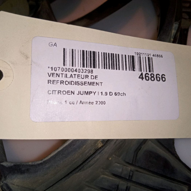 Ventilateur de refroidissement occasion CITROEN JUMPY I Phase 1 09-1995->12-2003 1.9 D 69ch 4