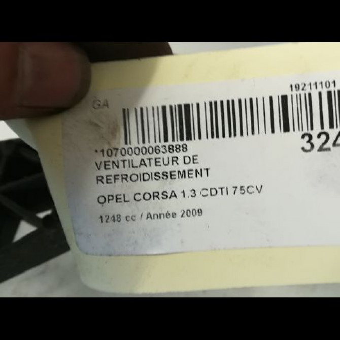 Ventilateur de refroidissement occasion OPEL CORSA IV Phase 1 09-2006->12-2010 1.3 CDTI 75ch 55702058 4