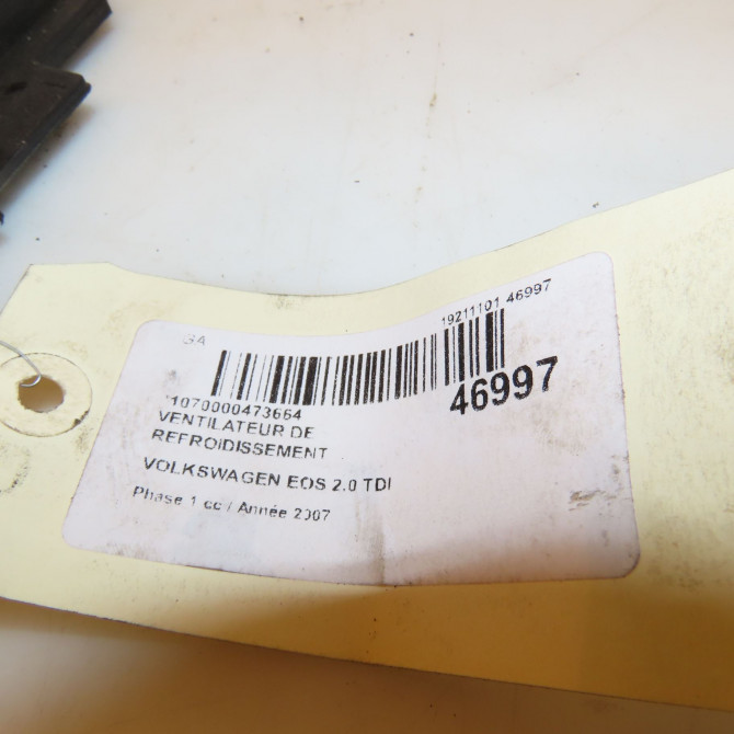 Ventilateur de refroidissement occasion VOLKSWAGEN EOS Phase 1 04-2006->01-2011 2.0 TDI 140ch 4