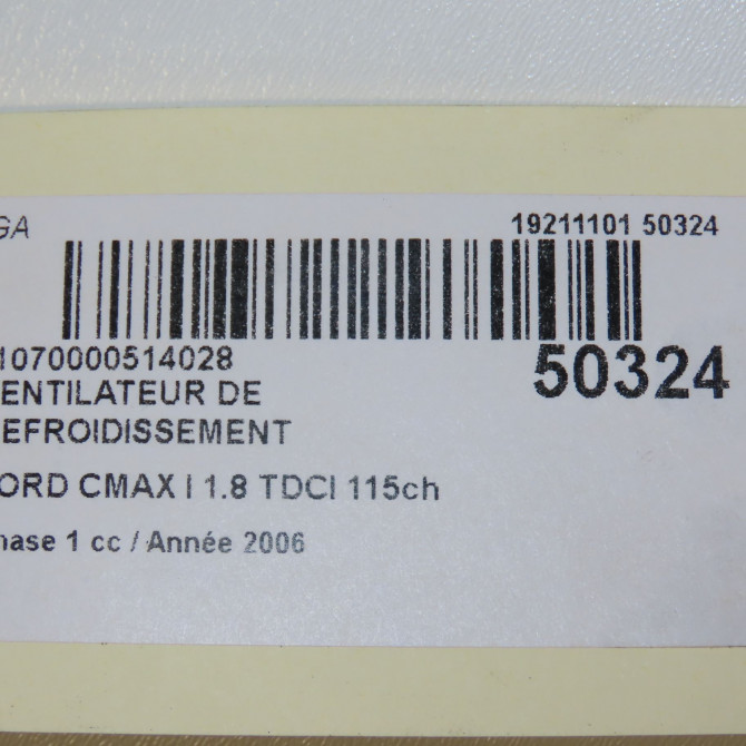 Ventilateur de refroidissement occasion FORD CMAX I Phase 1 09-2003->03-2007 1.8 TDCI 115ch 7