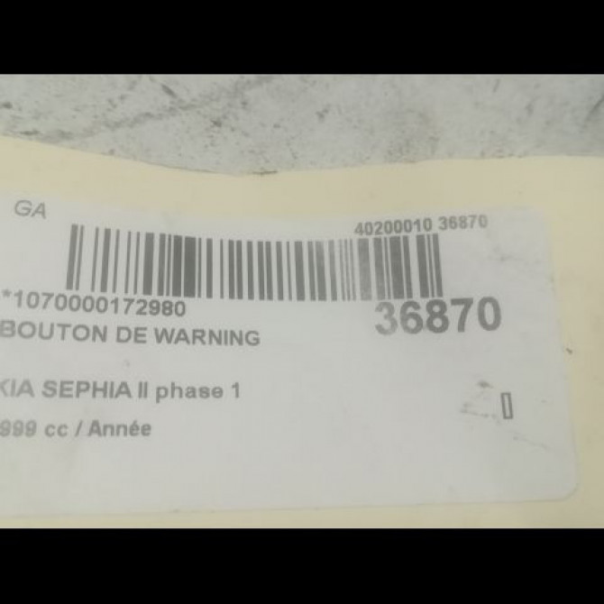 Bouton de warning occasion KIA SEPHIA II phase 1 07-1998->10-2000 2