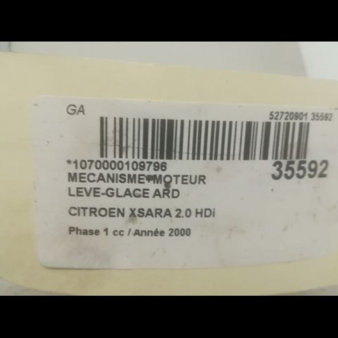 Mecanisme+moteur leve-glace ard occasion CITROEN XSARA Phase 1 02-1998->09-2000 2.0 HDi 90ch 922455 4