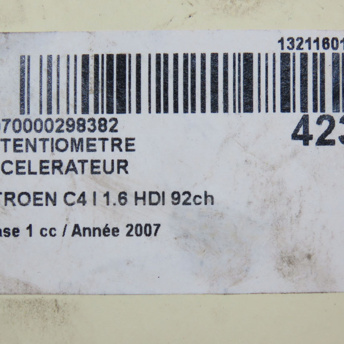 Potentiometre accelerateur occasion CITROEN C4 I Phase 1 11-2004->07-2008 1.6 HDI 92ch 6
