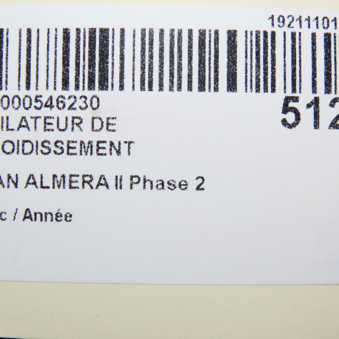 Ventilateur de refroidissement occasion NISSAN ALMERA II Phase 2 09-2002->12-2005 21481BM410 8