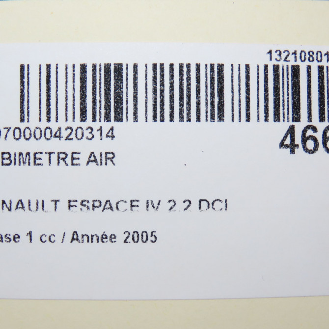 Debimetre air occasion RENAULT ESPACE IV Phase 1 09-2002->03-2006 2.2 DCI 7700314057 7