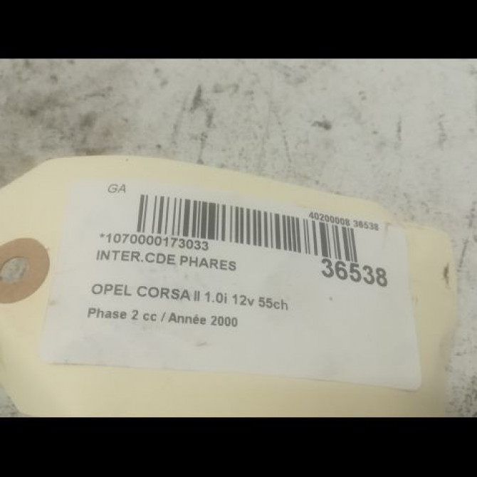 Interrupteur commande de phares occasion OPEL CORSA II Phase 2 04-1997->10-2000 1.0i 12v 55ch 9181010 2