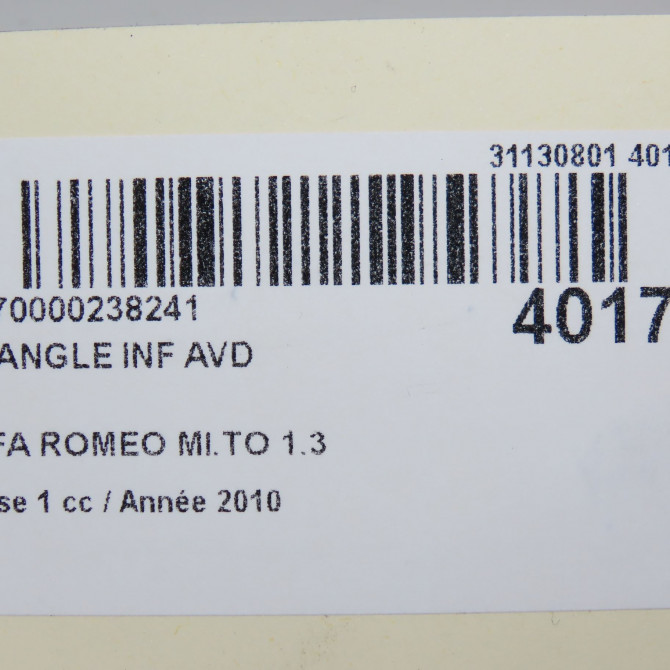 Triangle inf avd occasion ALFA ROMEO MI.TO MI.TO Phase 1 2008-09-01->2016-12-31 1.3 JTDM 95ch 51895366 6