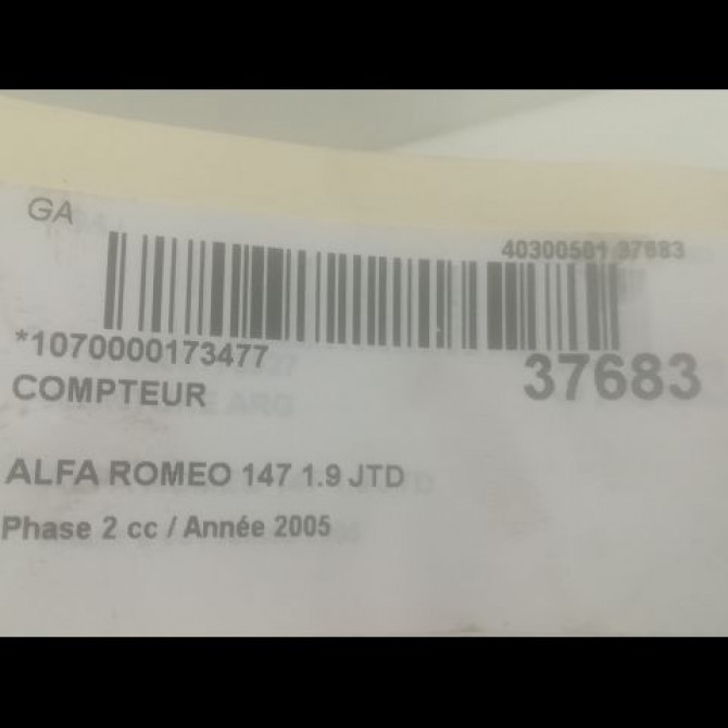 Compteur occasion ALFA ROMEO 147 Phase 2 09-2004->10-2010 1.9 JTD 115ch 156063210 3