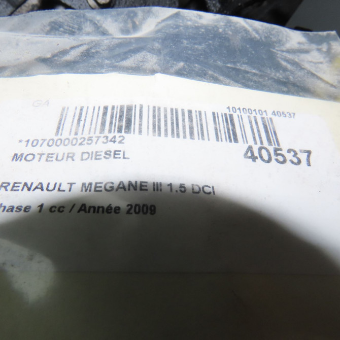 Moteur diesel occasion RENAULT MEGANE III Phase 1 11-2008->01-2012 1.5 DCI 85ch 100018547R 5