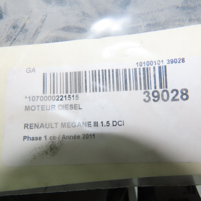 Moteur diesel occasion RENAULT MEGANE III Phase 1 11-2008->01-2012 1.5 DCI 90ch 8201246258 6