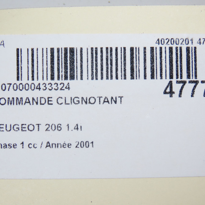 Commande clignotant occasion PEUGEOT 206 Phase 1 09-1998->03-2009 1.4i 625379 6
