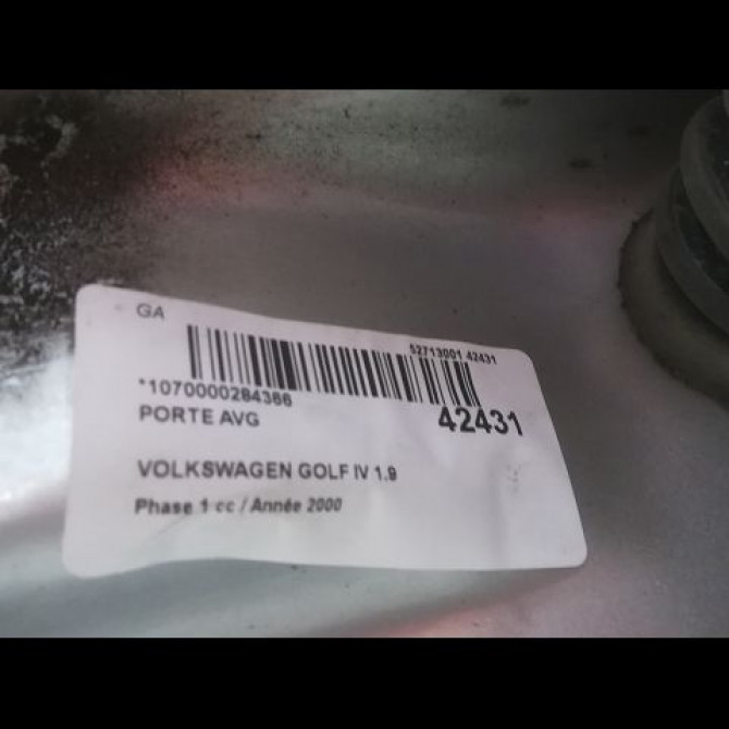 Porte avant gauche occasion VOLKSWAGEN GOLF IV GOLF IV Phase 1 1998-01-01->2005-06-30 1.9 TDI 100ch 1J4831055H 3