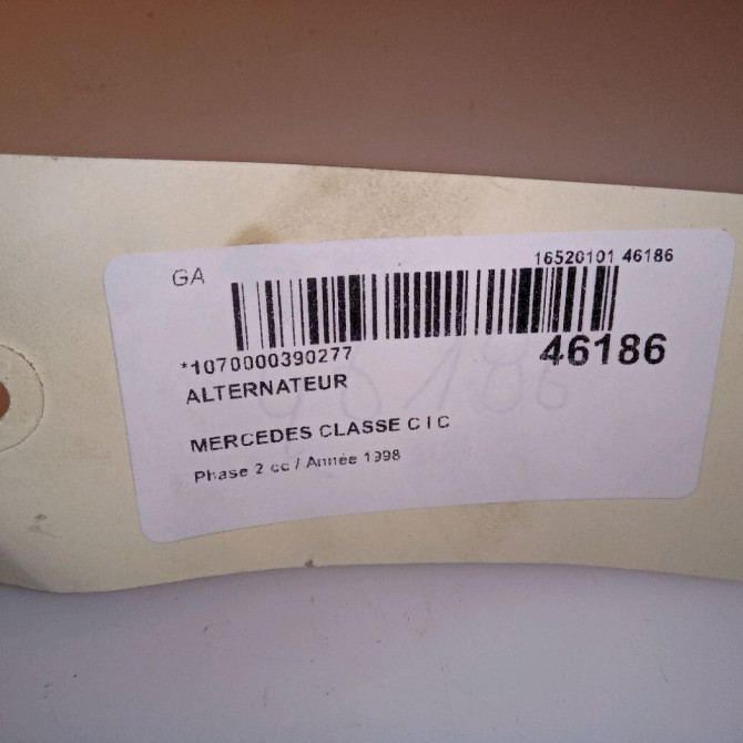 Alternateur occasion MERCEDES CLASSE C I Phase 2 06-1997->05-2000 C 220 D 101549402 4