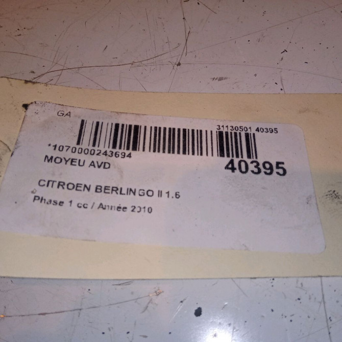 Moyeu avd occasion CITROEN BERLINGO II Phase 1 05-2008->01-2012 1.6 HDI 16v 90ch 1606623580 4