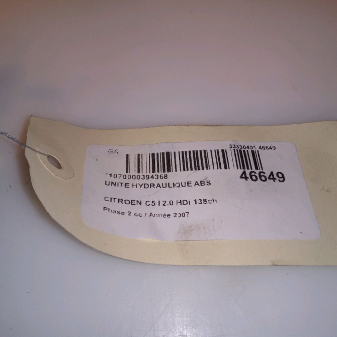 Unité hydraulique ABS occasion CITROEN C5 I Phase 2 09-2004->06-2008 2.0 HDi 138ch 4541G1 5