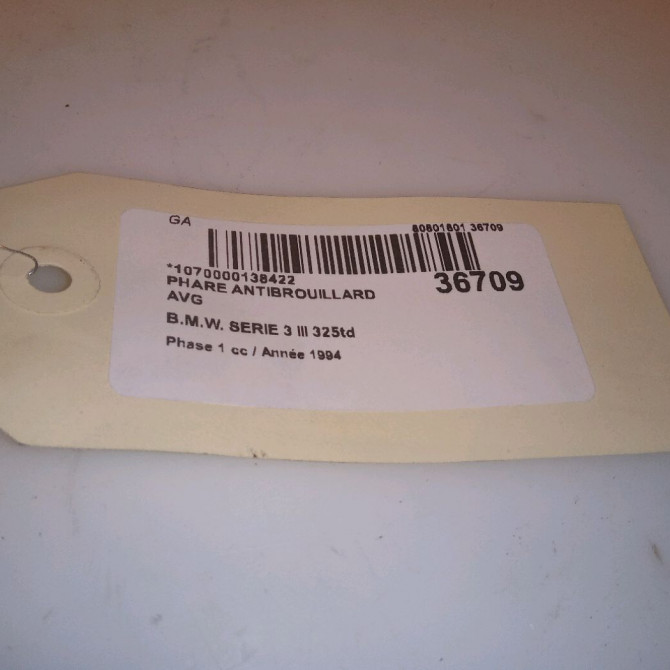 Phare antibrouillard avant gauche occasion B.M.W. SERIE 3 III Phase 1 01-1991->04-1998 325td 63178357709 4