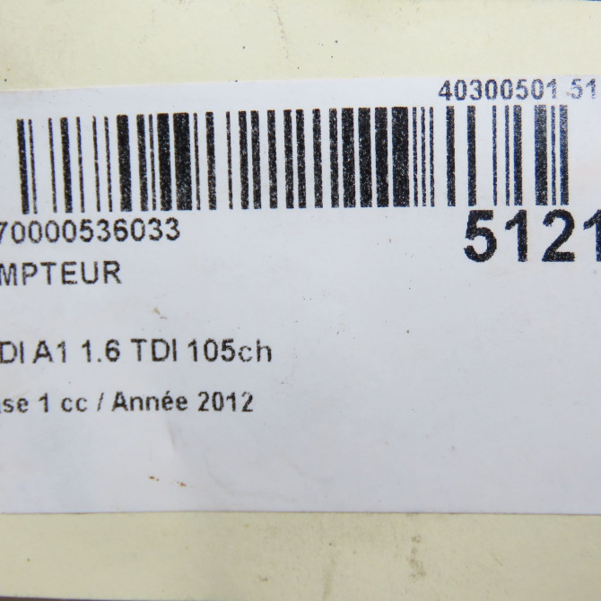 Compteur occasion AUDI A1 Phase 1 06-2010->03-2015 1.6 TDI 105ch 8X0920930D 6