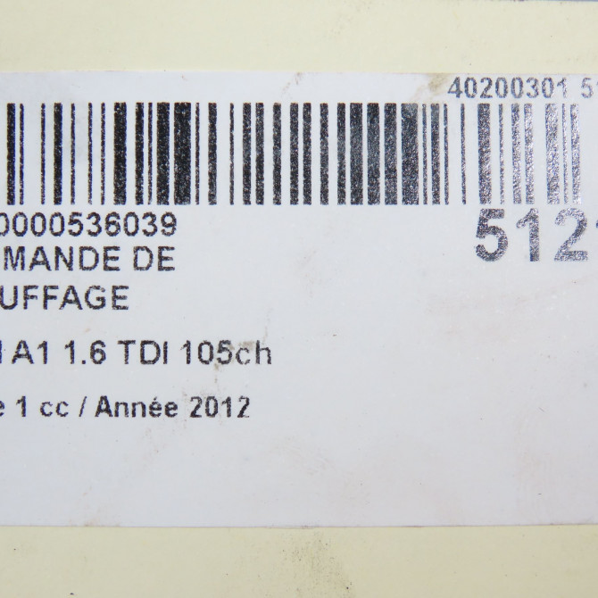 Commande de chauffage occasion AUDI A1 Phase 1 06-2010->03-2015 1.6 TDI 105ch 8X0820045 6