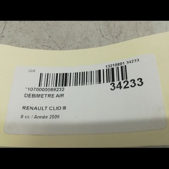 Debimetre air occasion RENAULT CLIO III Phase 1 09-2005->03-2009 1.5 DCI 85ch 8200454482 4