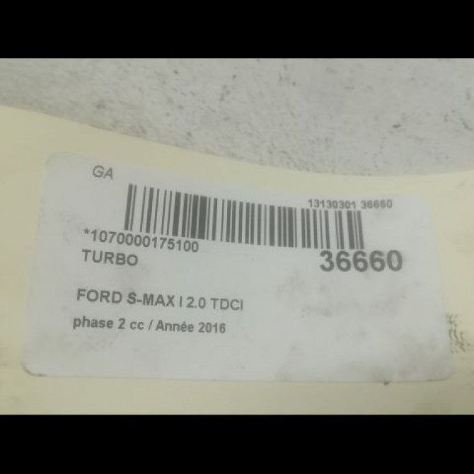 Turbo occasion FORD S-MAX I phase 2 03-2010->12-2015 2.0 TDCI 140ch 4