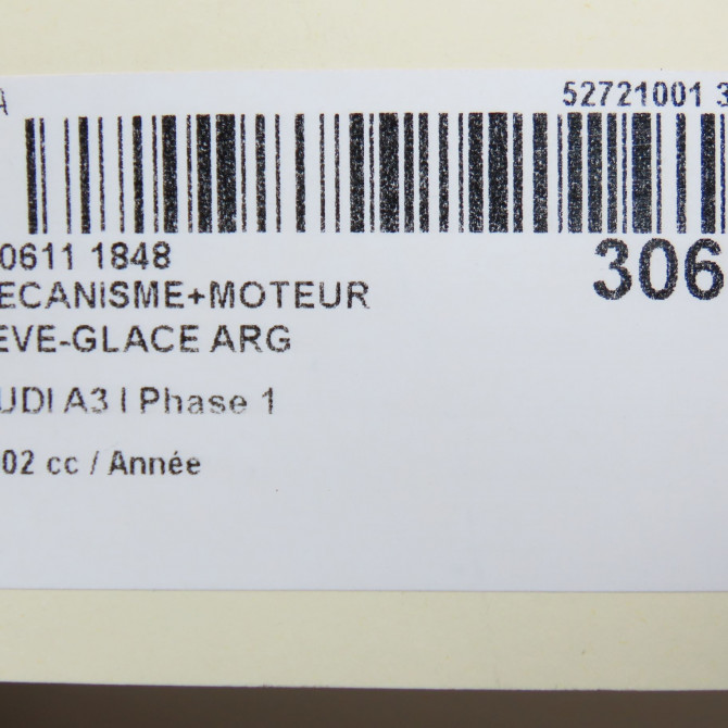 Mecanisme+moteur leve-glace arg occasion AUDI A3 I Phase 1 09-1996->10-2000 8L4837461 8