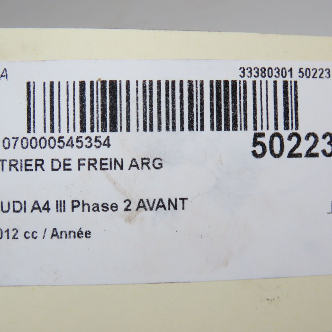 Etrier de frein arrière gauche occasion AUDI A4 III Phase 2 AVANT 10-2011->03-2016 8K0615403E 7