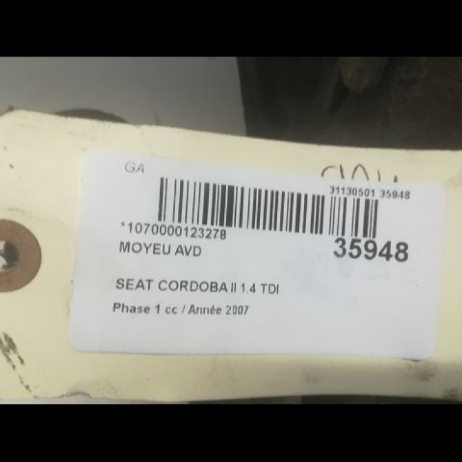Moyeu avd occasion SEAT CORDOBA II Phase 1 10-2002->05-2009 1.4 TDI 70ch 6C0407621 3