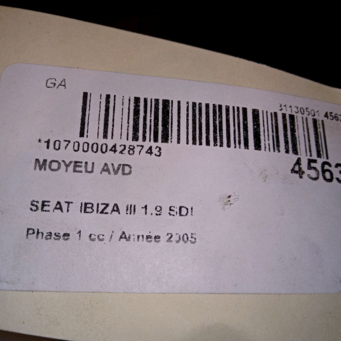 Moyeu avd occasion SEAT IBIZA III Phase 1 03-2002->03-2006 1.9 SDI 6C0407621 4