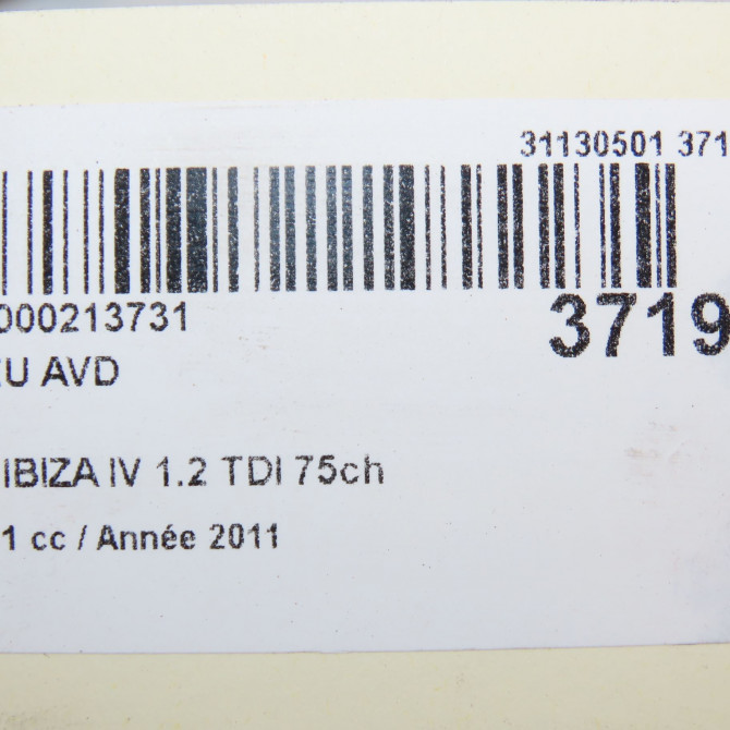 Moyeu avd occasion SEAT IBIZA IV Phase 1 05-2008->01-2012 1.2 TDI 75ch 6C0407621 5