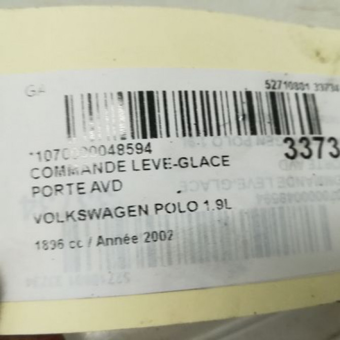 Commande lève-glace porte avant droite occasion VOLKSWAGEN POLO IV Phase 1 01-2002->05-2005 1.9 SDI 6Q09598569B9 3