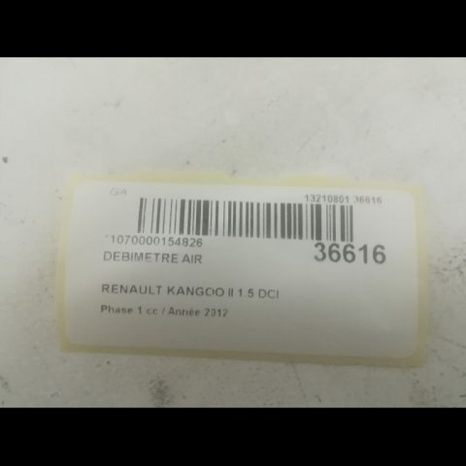 Debimetre air occasion RENAULT KANGOO II Phase 1 01-2008->03-2013 1.5 DCI 105ch 8200651315 3