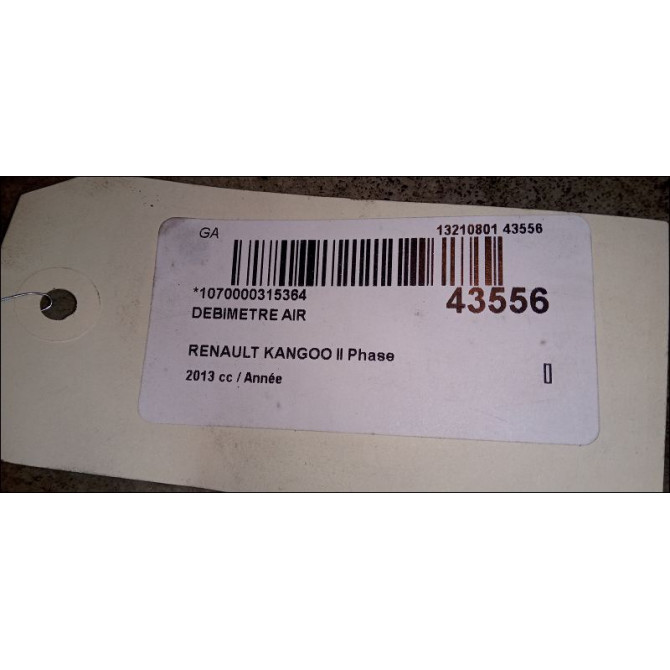 Debimetre air occasion RENAULT KANGOO II Phase 1 01-2008->03-2013 8200651315 3