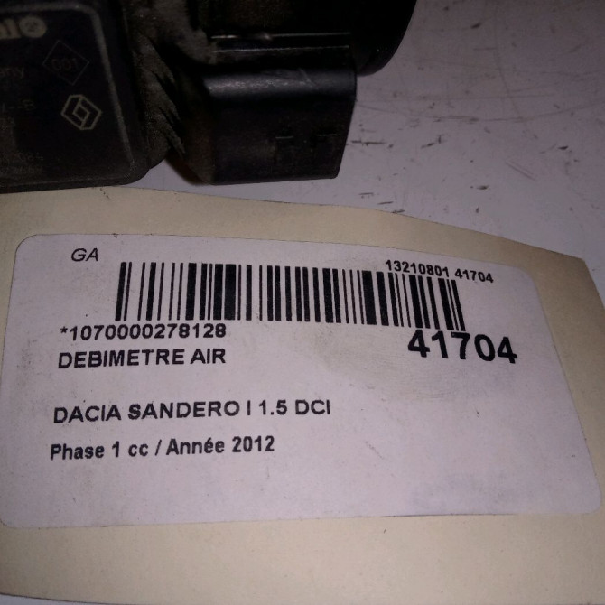 Debimetre air occasion DACIA SANDERO I Phase 1 06-2008->10-2012 1.5 DCI 90ch 8200651315 4
