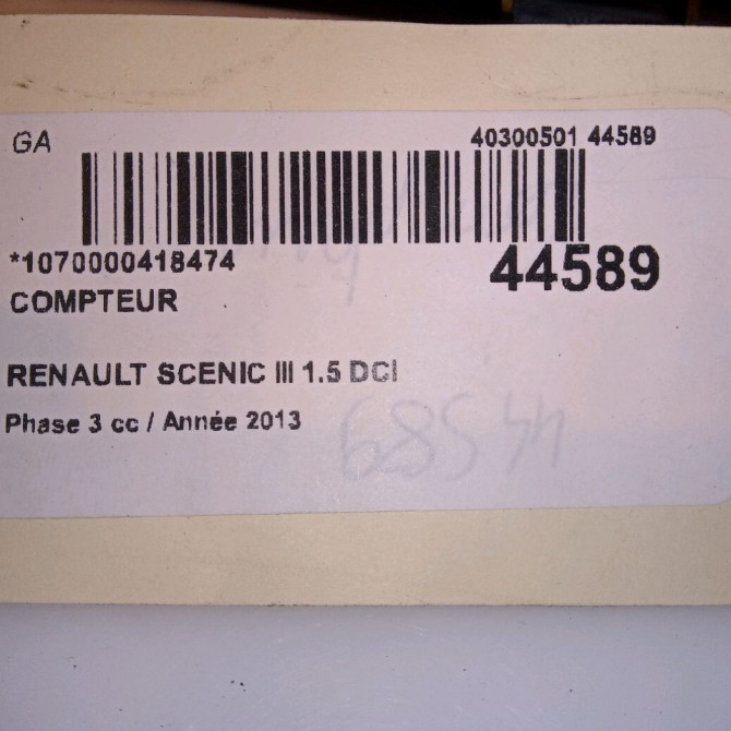 Compteur occasion RENAULT SCENIC III Phase 3 04-2013->... 1.5 DCI 110ch 248100072R 6